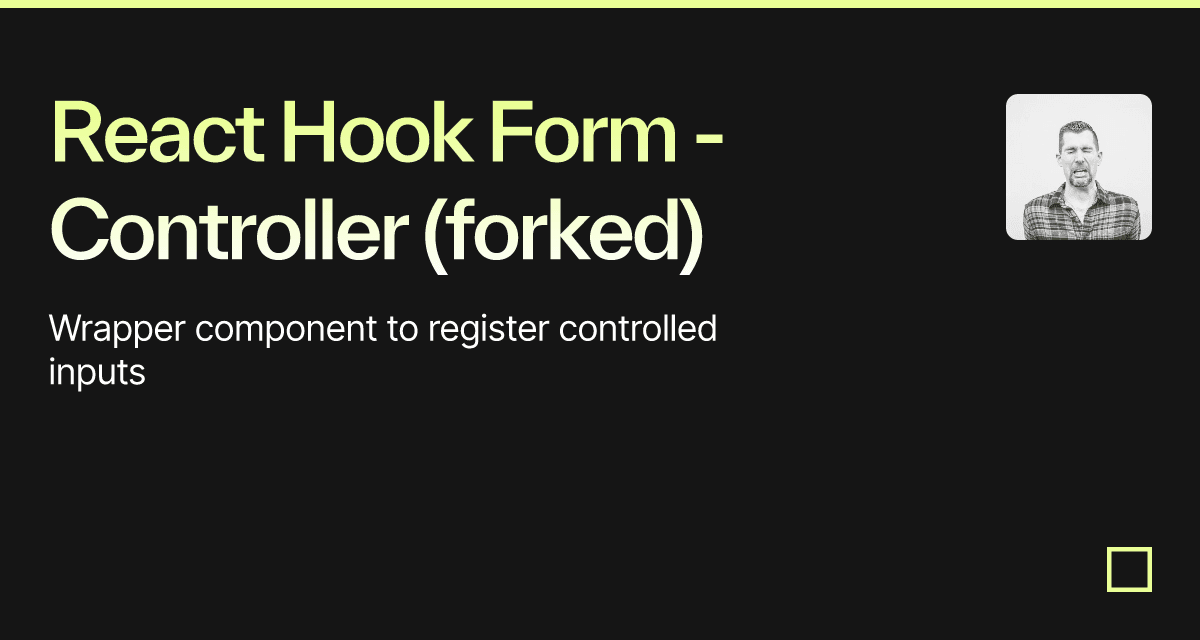 React Hook Form - Controller (forked) - Codesandbox