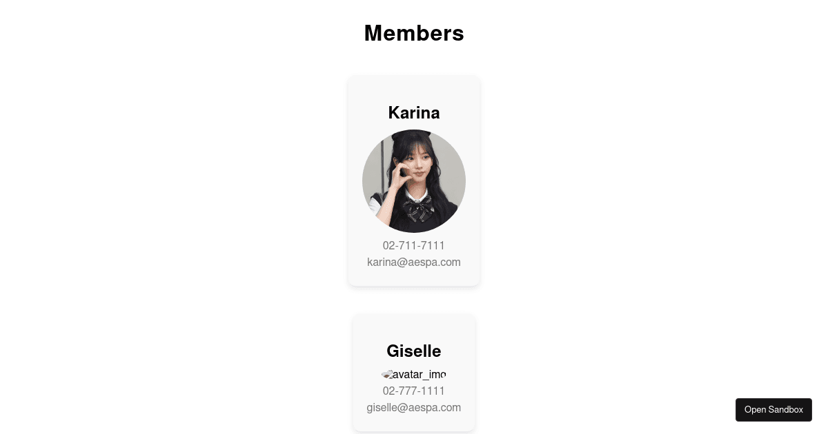 React Props Starting Card (Completed) - Codesandbox