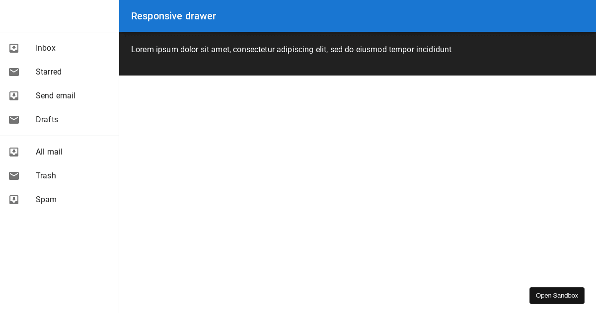 ResponsiveDrawer Material Demo (forked) - Codesandbox