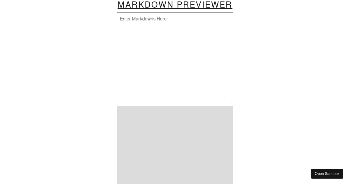 Markdown Previewer - Codesandbox