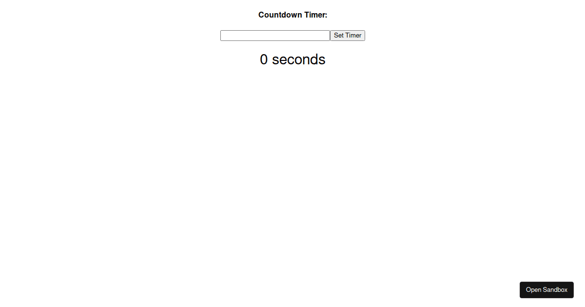 React Countdown Timer Codesandbox