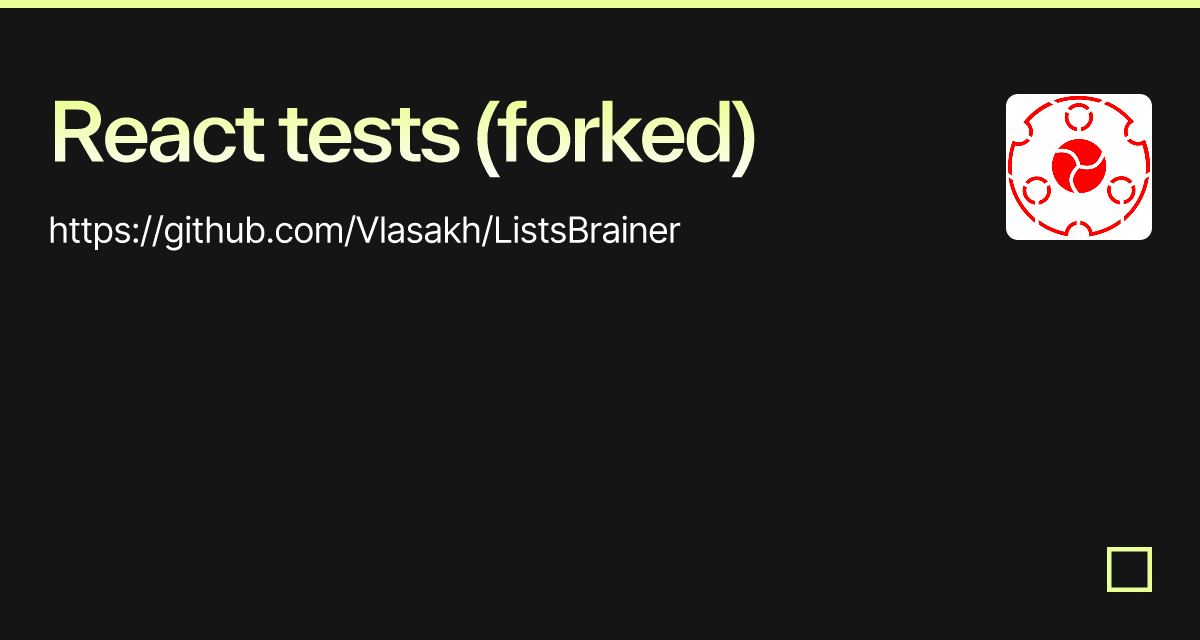 React tests (forked) - Codesandbox