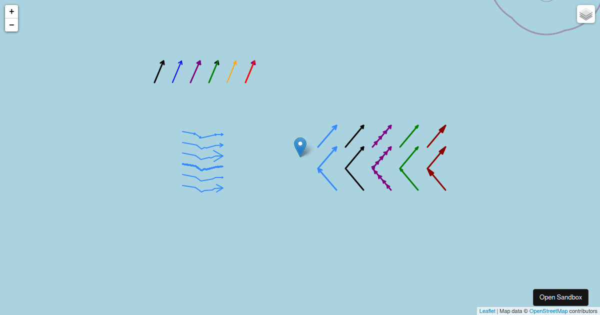 Leaflet Arrowheads Example Codesandbox