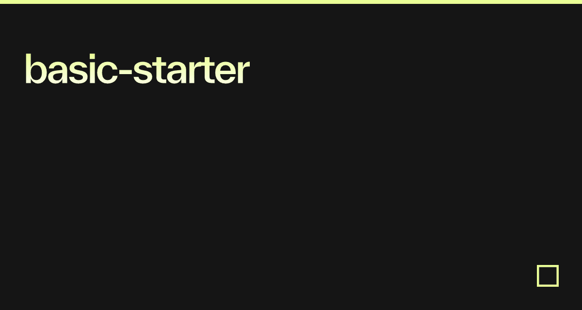 basic-starter - Codesandbox