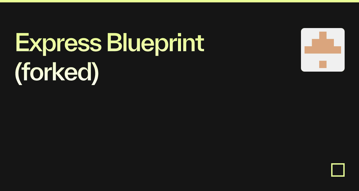 Express Blueprint (forked) - Codesandbox