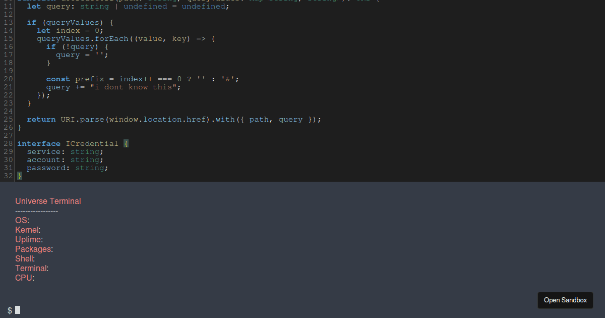 CodeMirror Theme Editor (forked) - Codesandbox