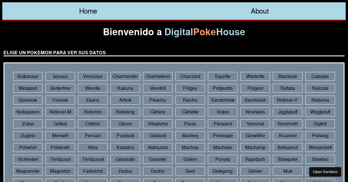 Pokedex 2.0 - Codesandbox