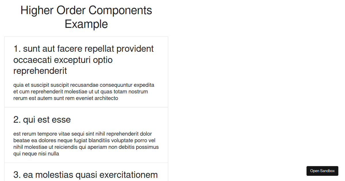 Rect HOC Example - Codesandbox