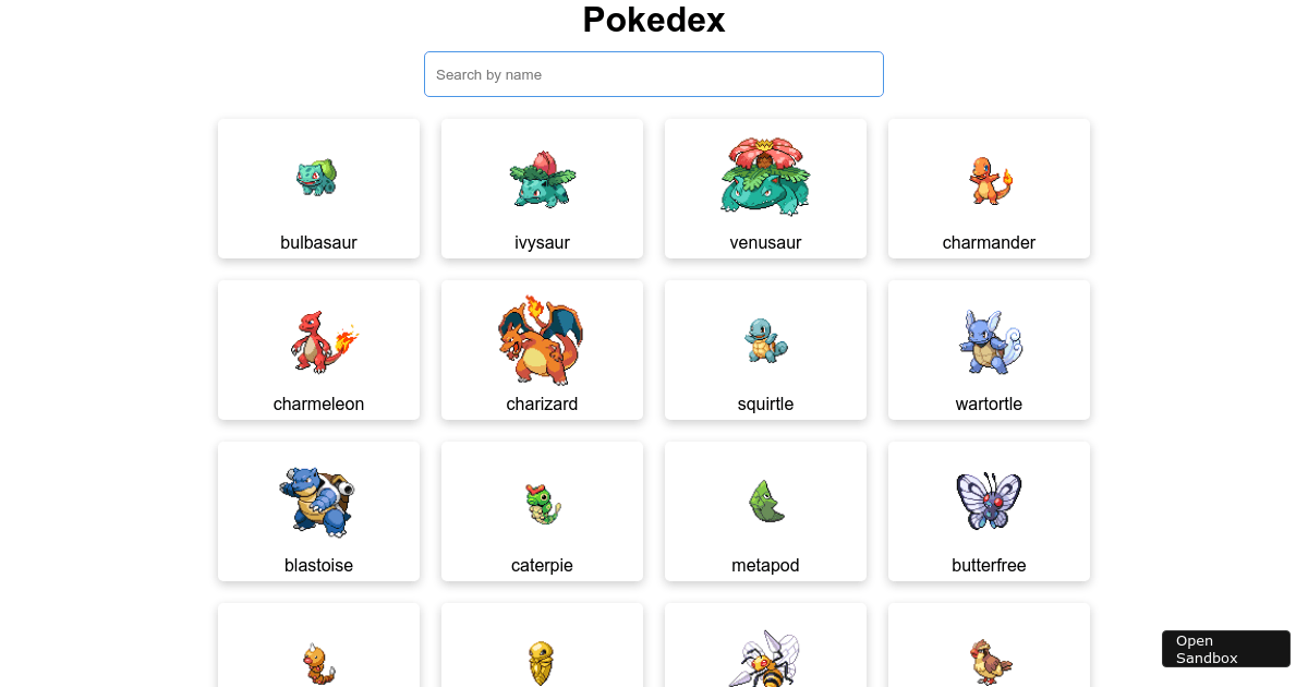 React Pokemon Search - Codesandbox