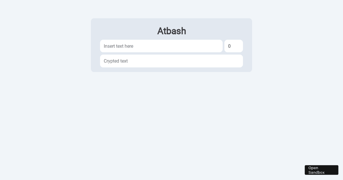 Atbash - Codesandbox