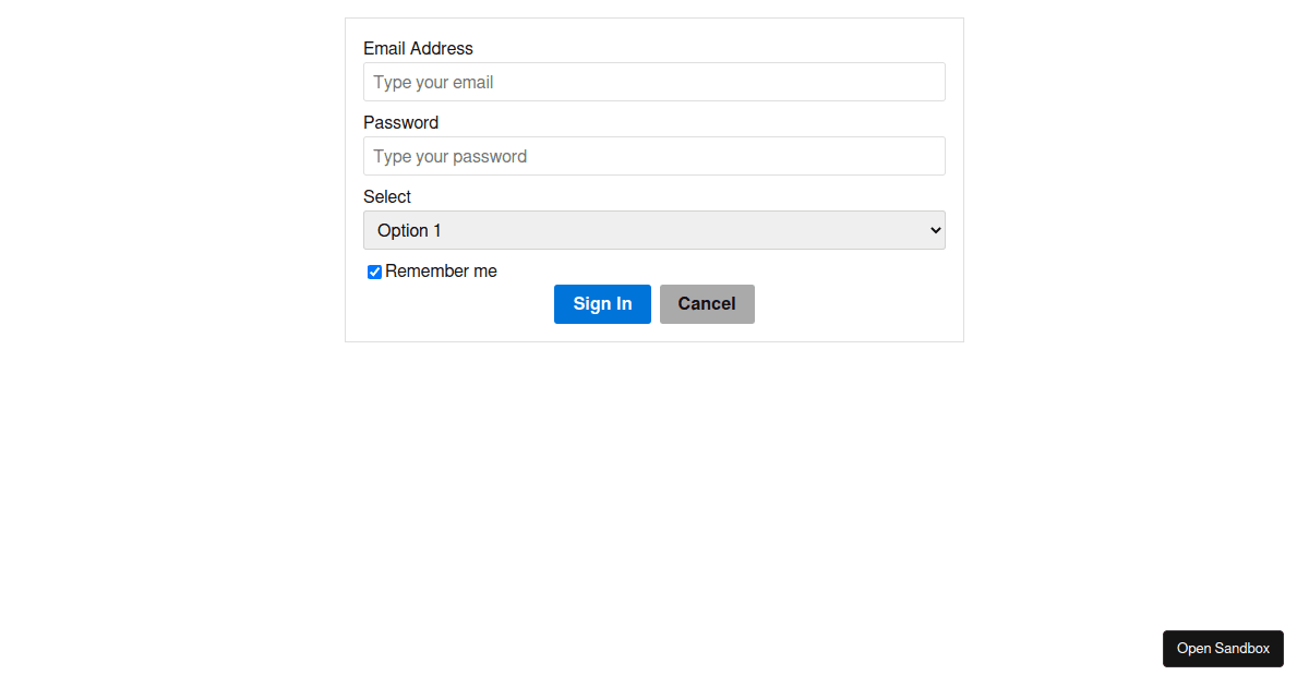 Login Form with BASS - Codesandbox