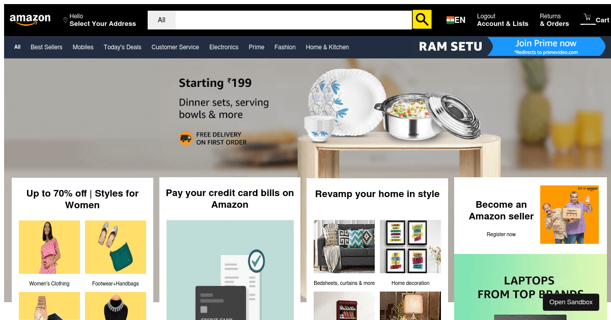 Amazon / Project (forked) - Codesandbox