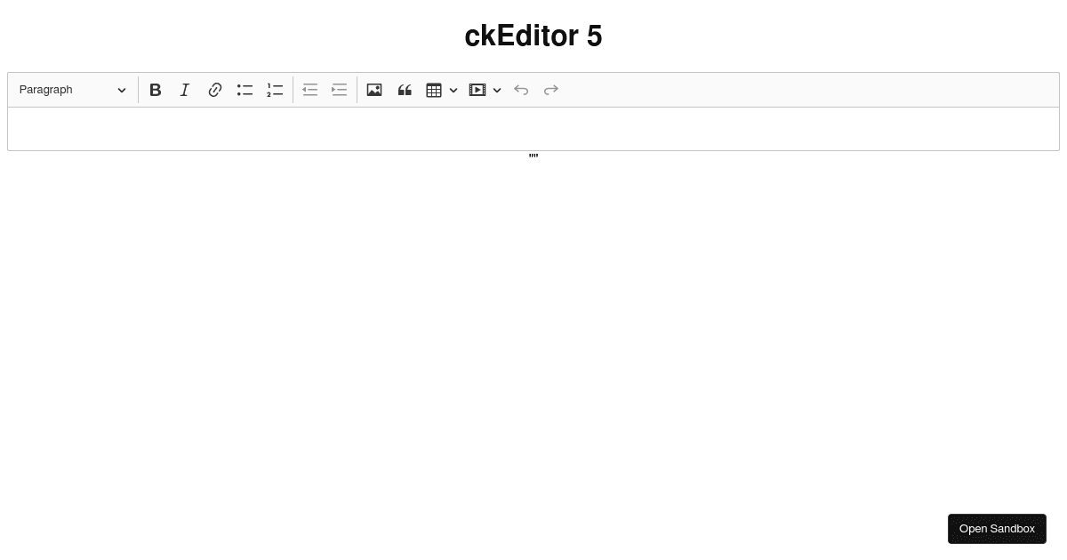 ckeditor5 - Codesandbox