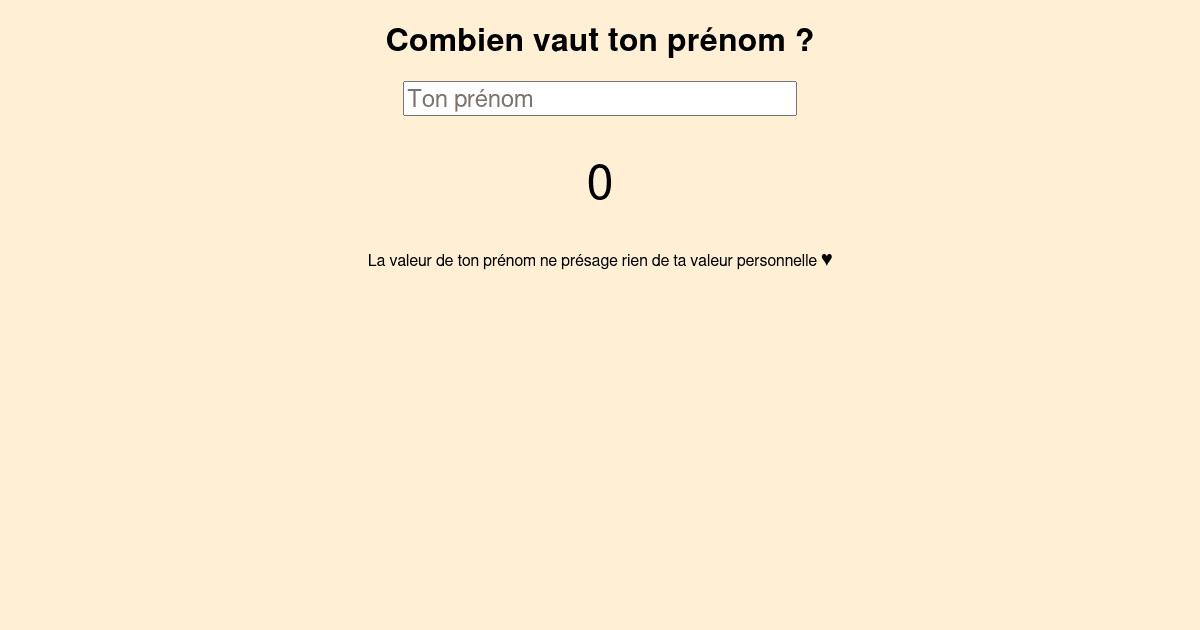 Combien Vaut Ton Prenom Jeu
