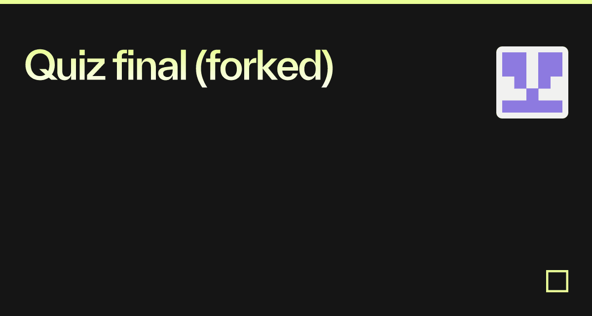 Quiz final (forked) - Codesandbox