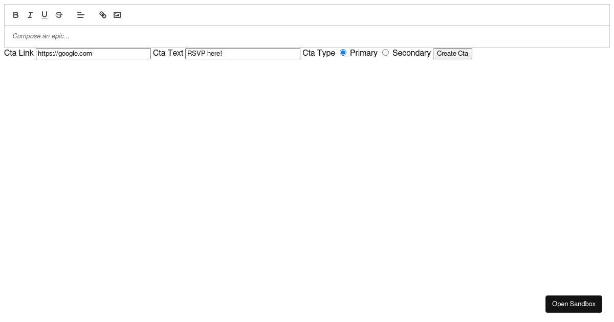 Button Example Quill - Codesandbox