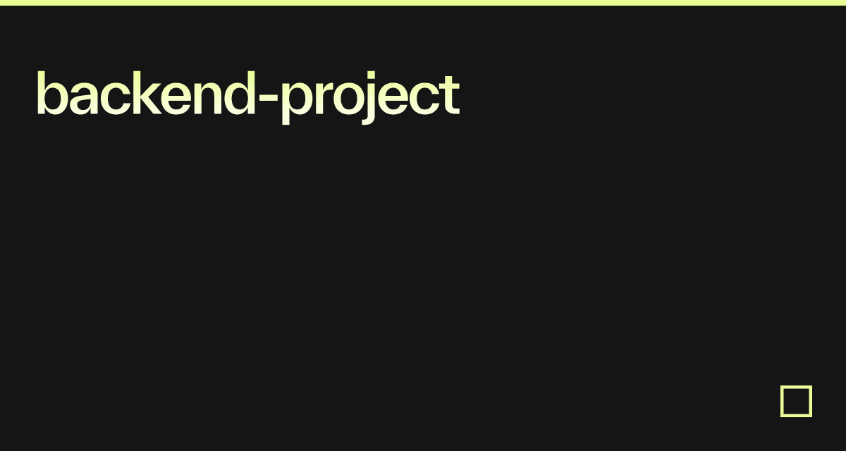 Backend project codesandbox