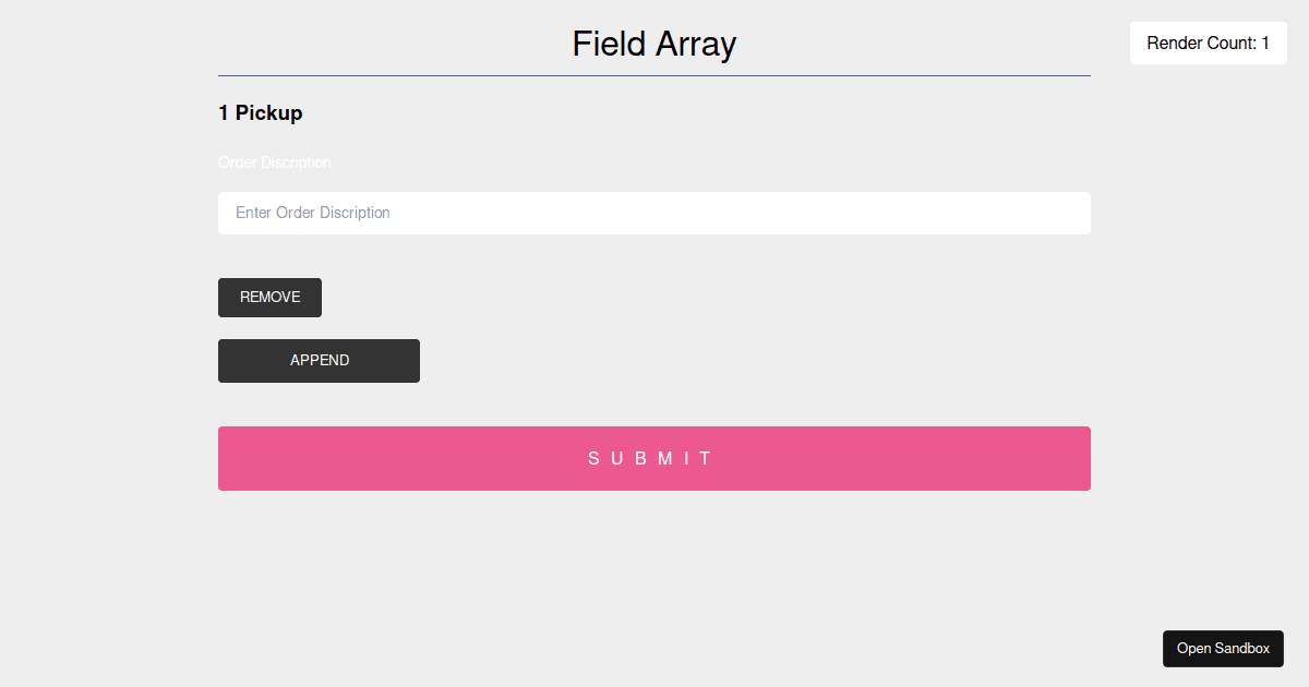 React Hook Form - useFieldArray - Codesandbox