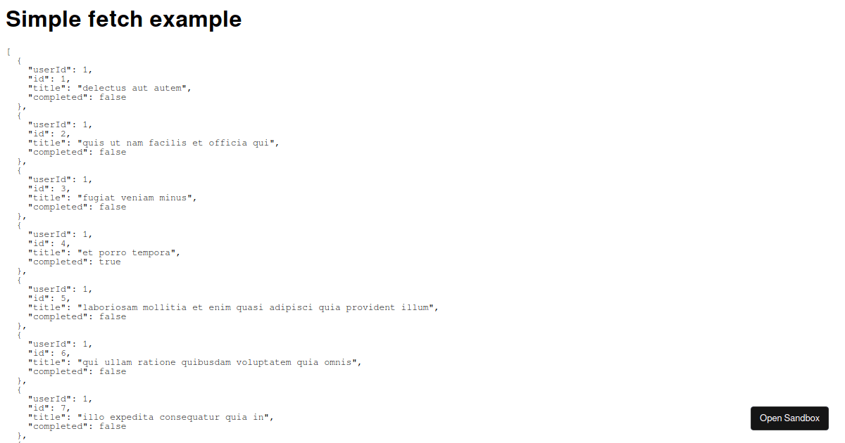 Simple Fetch Example