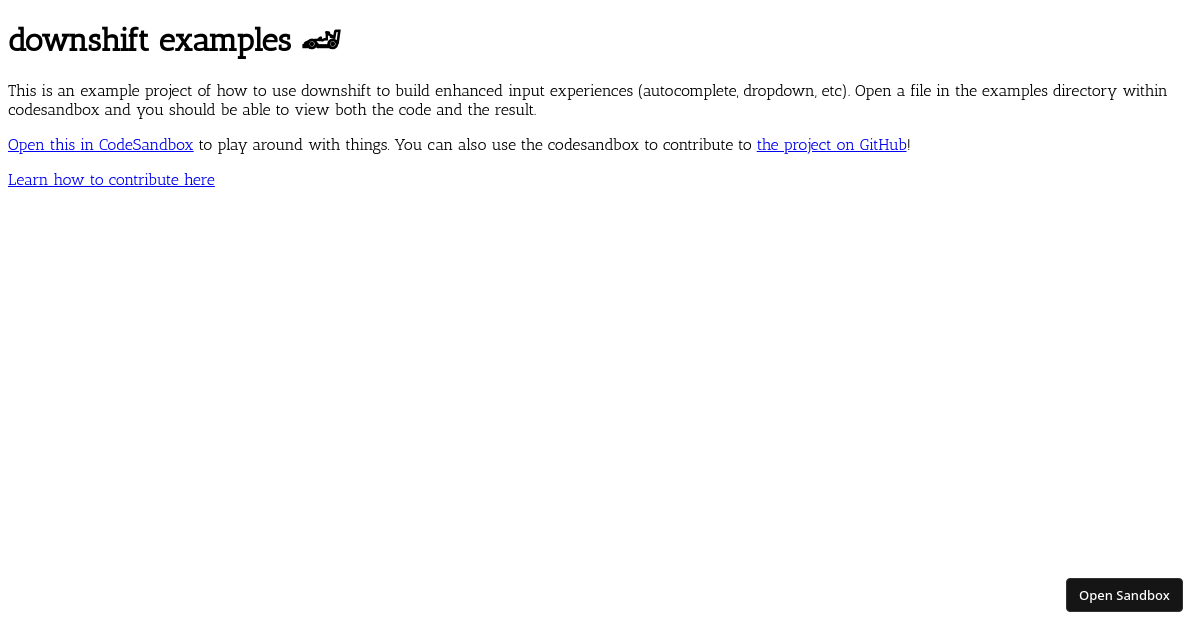 downshift-examples - Codesandbox