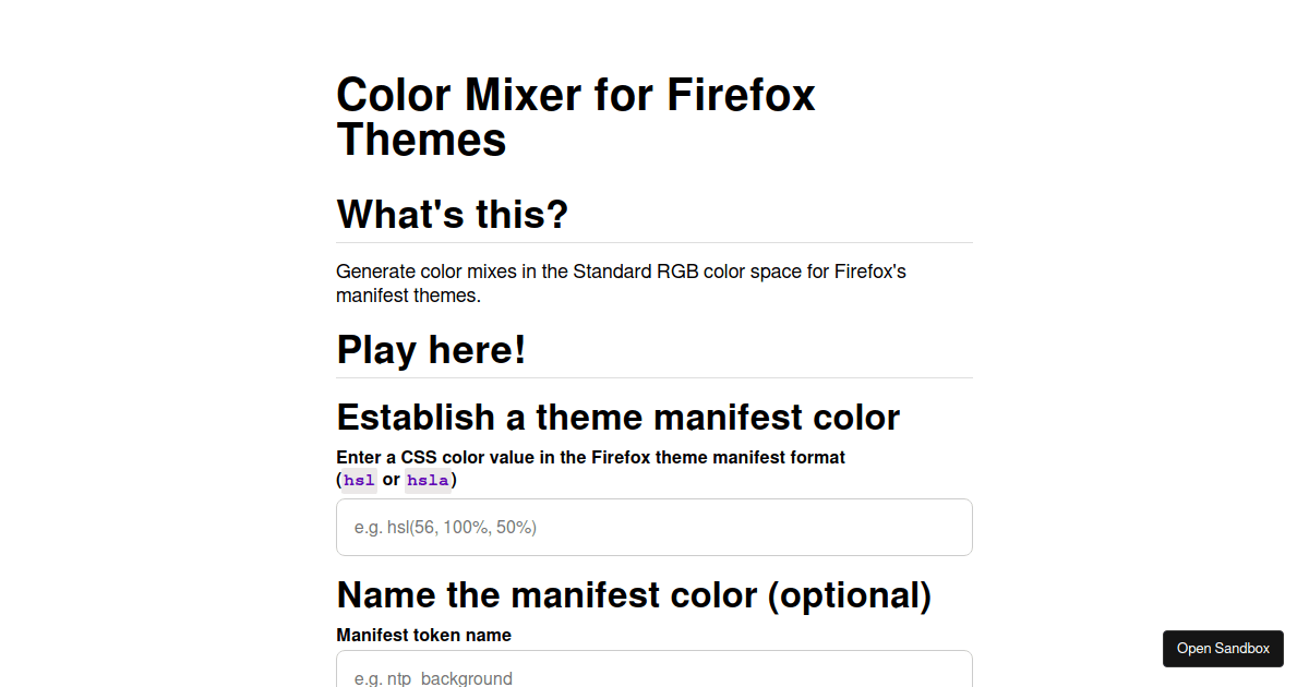 colormixtool - Codesandbox