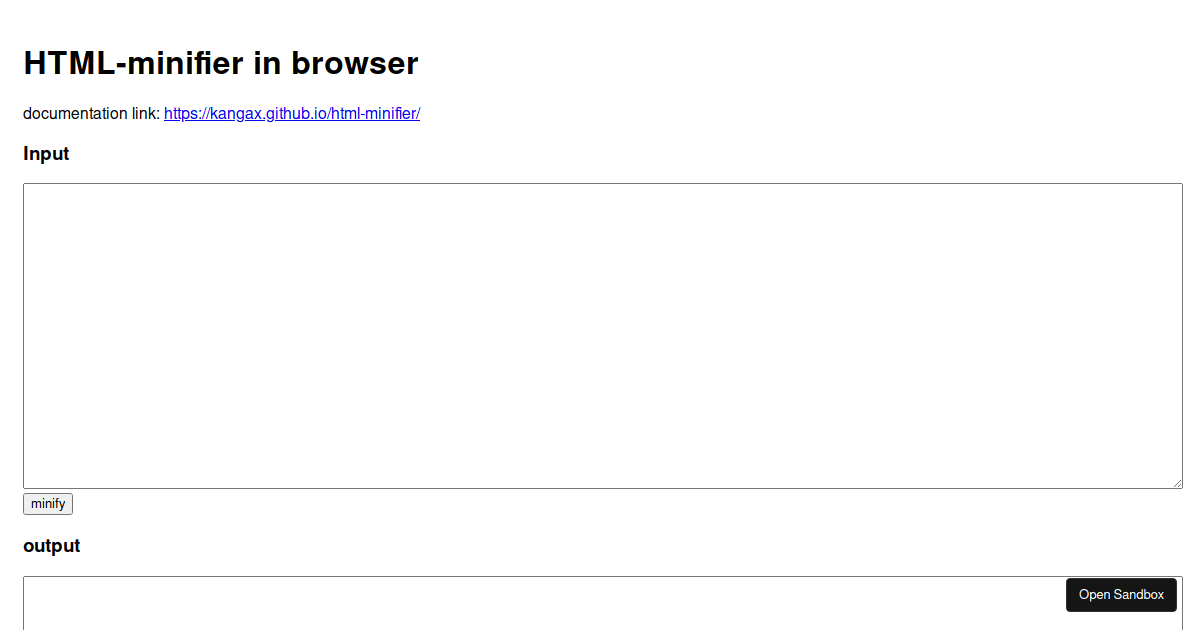 html-minifier in browser (client-side html minification ...