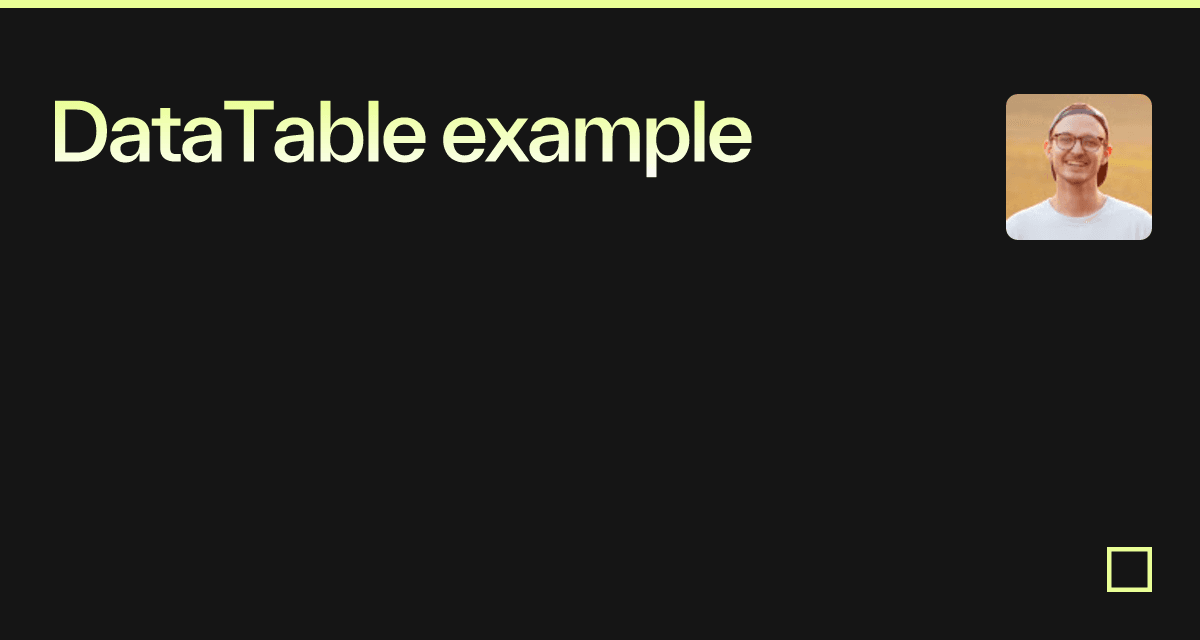 DataTable example - Codesandbox