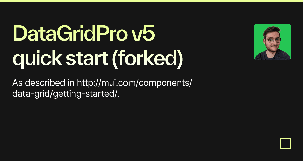 DataGridPro v5 quick start (forked) - Codesandbox