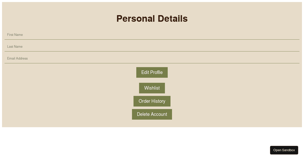 USER PROFILE PAGE - Codesandbox