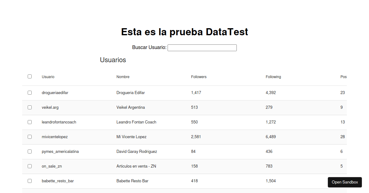 test-datatable - Codesandbox