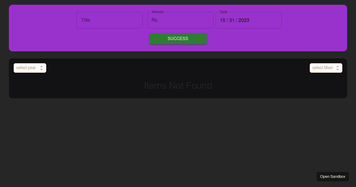 ExpenseTracker - Codesandbox