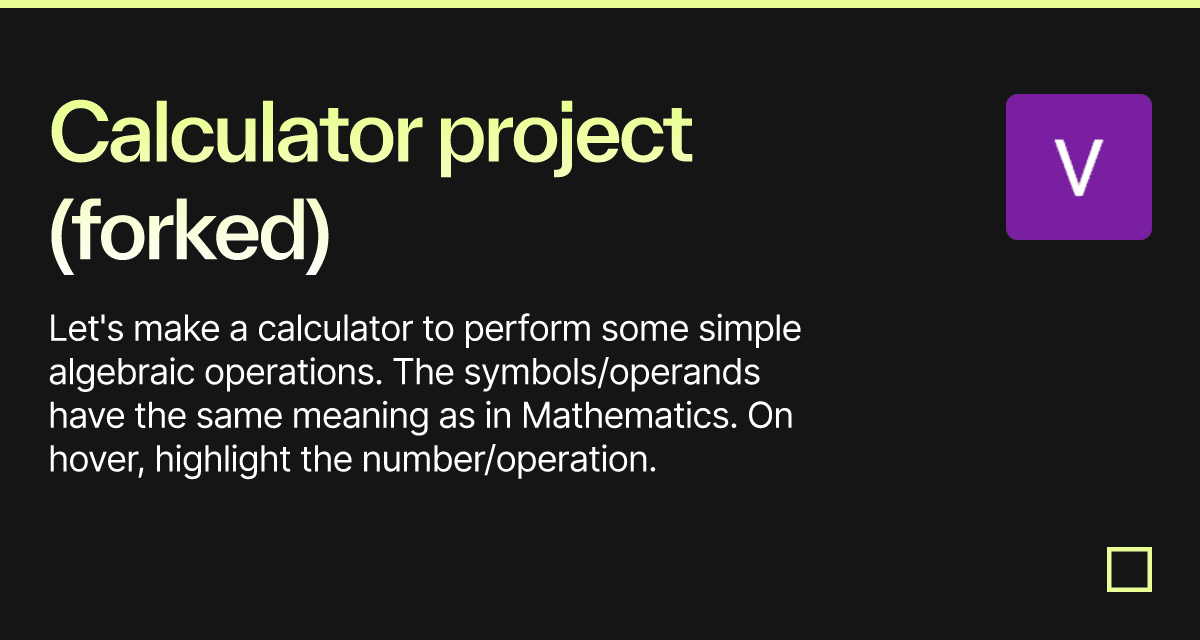 Calculator project (forked) - Codesandbox