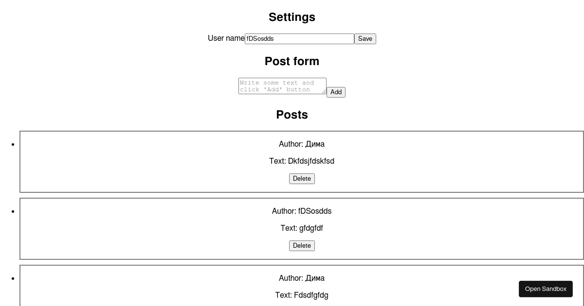 test project (forked) - Codesandbox