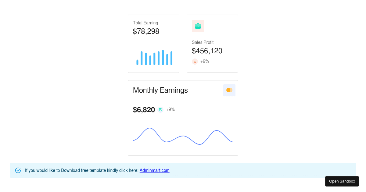 adminmart - chart widget - 9 - Codesandbox