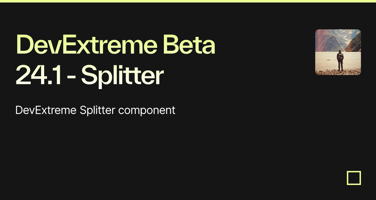 DevExtreme Beta 24.1 - Splitter - Codesandbox