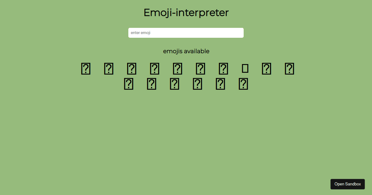 fruitemojiinterpreter Codesandbox
