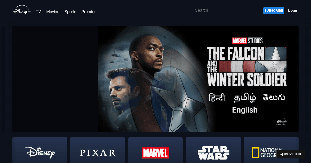 Disney+ Clone - Codesandbox
