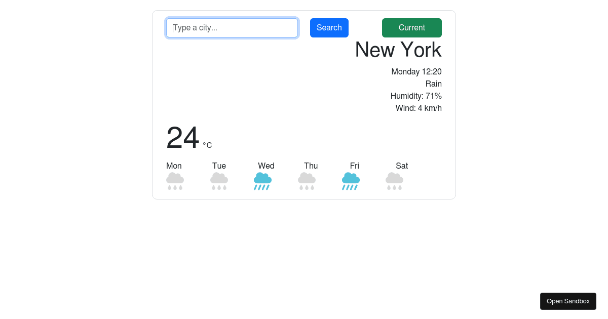 Weather App - Codesandbox