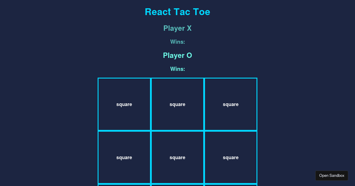 Tic Tac Toe Board - Codesandbox