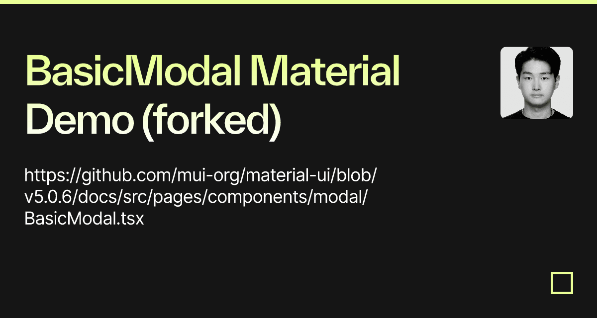 BasicModal Material Demo (forked) - Codesandbox