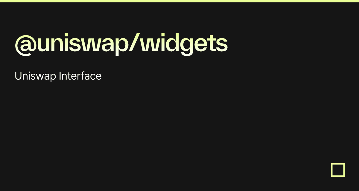 @uniswap/widgets - Codesandbox