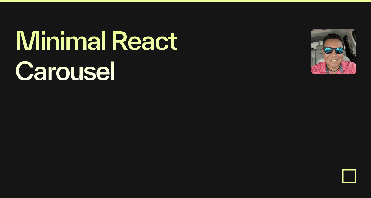 Minimal React Carousel - Codesandbox