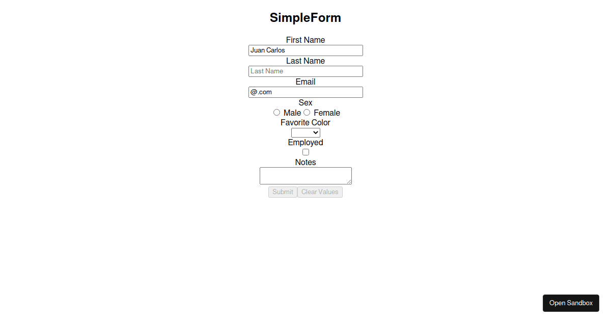 Redux Form- InitialValues - Codesandbox