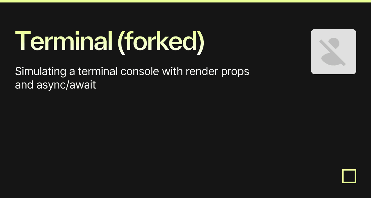 Terminal (forked) - Codesandbox