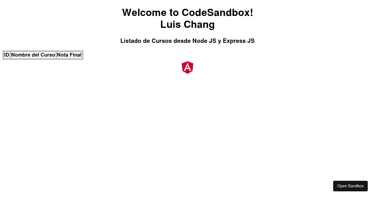 angular - Codesandbox