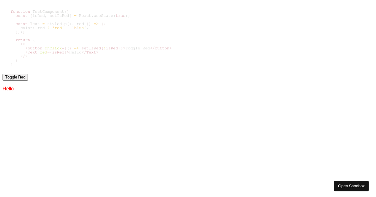 Styled components and react live - Codesandbox