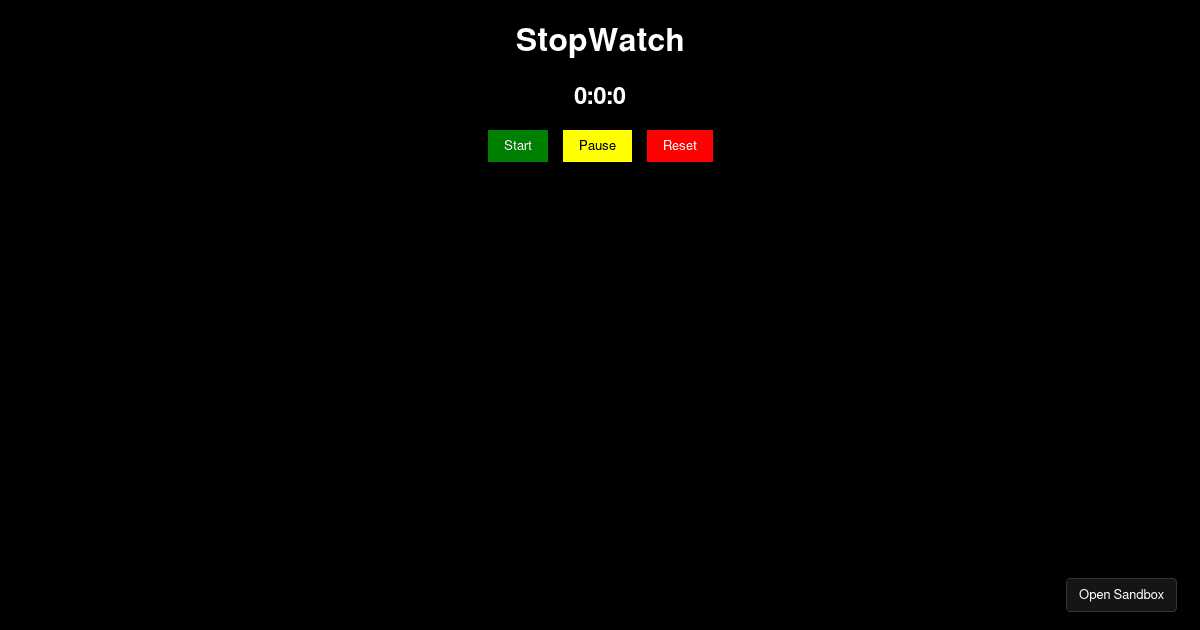 reactstopwatch Codesandbox