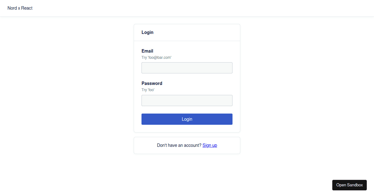 Nord Design System x React - Codesandbox
