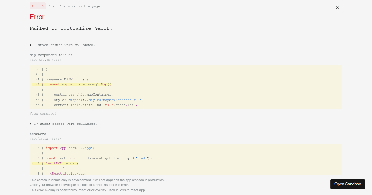 mapbox-streets layer test - Codesandbox