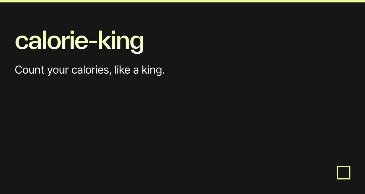calorie-king - Codesandbox